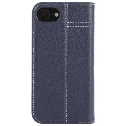 For iPhone 17e / 16e GEBEI Top-grain Horizontal Flip Leather Phone Case(Blue)