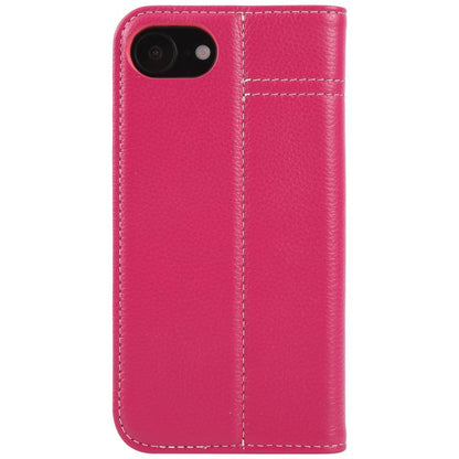 For iPhone 17e / 16e GEBEI Top-grain Horizontal Flip Leather Phone Case(Rose Red)