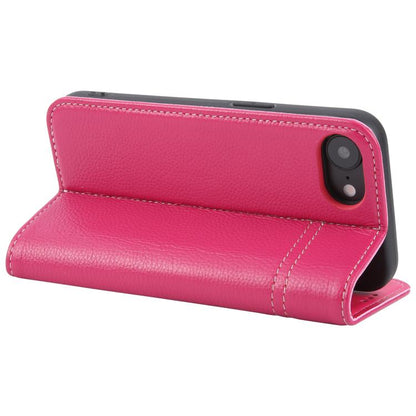 For iPhone 17e / 16e GEBEI Top-grain Horizontal Flip Leather Phone Case(Rose Red)