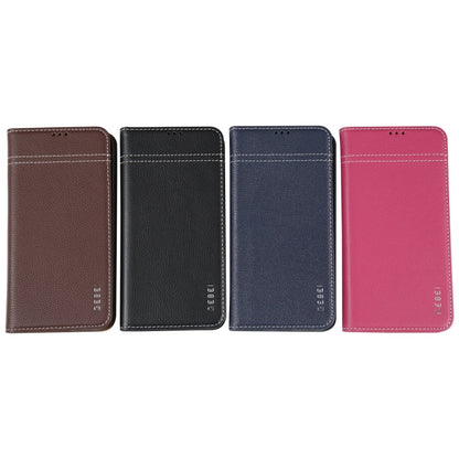 Pour iPhone 16 Pro, étui de téléphone en cuir pleine fleur à rabat horizontal GEBEI (bleu)