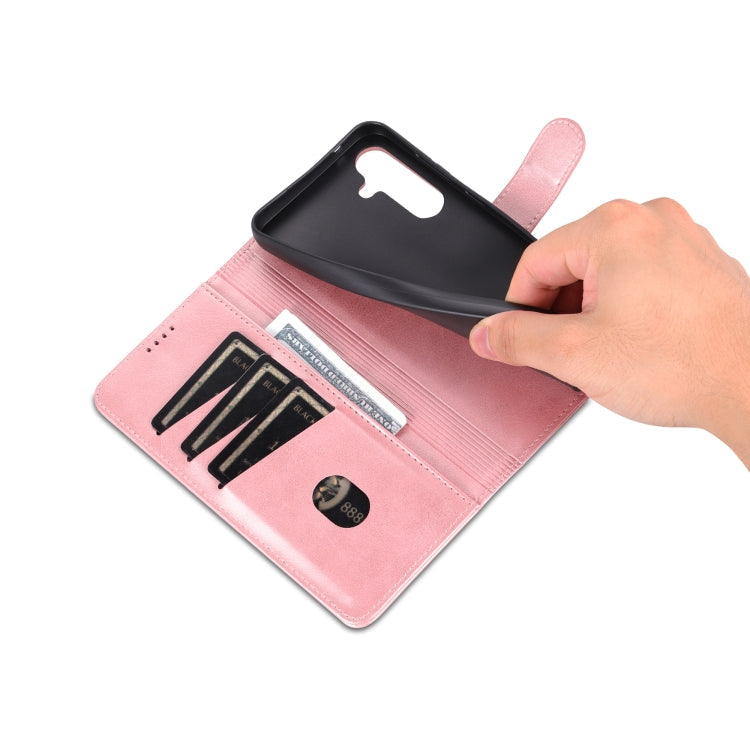 For Samsung Galaxy S24 5G AZNS Skin Feel Calf Texture Flip Leather Phone Case(Rose Gold)