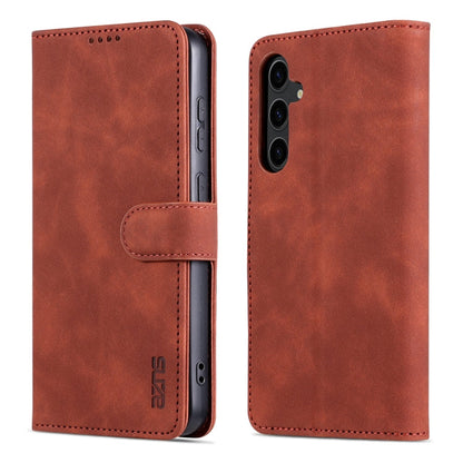 For Samsung Galaxy S24 5G AZNS Skin Feel Calf Texture Flip Leather Phone Case(Brown)