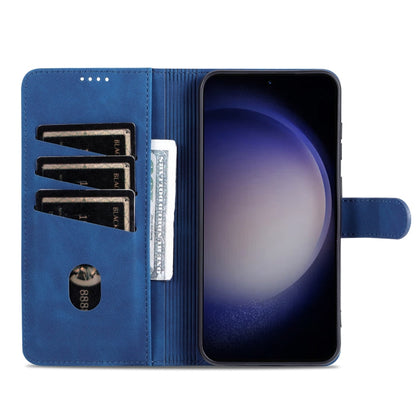 For Samsung Galaxy S24+ 5G AZNS Skin Feel Calf Texture Flip Leather Phone Case(Blue)