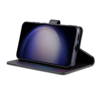 Pour Samsung Galaxy S24+ 5G AZNS Étui de téléphone en cuir rabattable avec texture de veau, toucher peau (noir)
