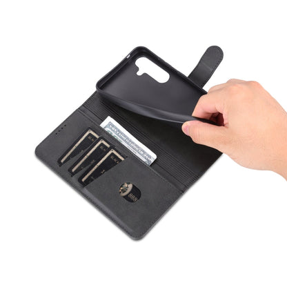 Pour Samsung Galaxy S24+ 5G AZNS Étui de téléphone en cuir rabattable avec texture de veau, toucher peau (noir)