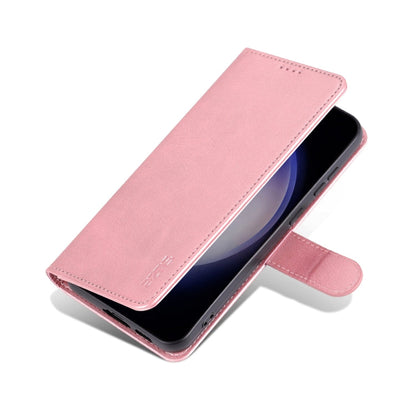 Pour Samsung Galaxy S24+ 5G AZNS Étui portefeuille en cuir texturé façon veau (Rose Gold)