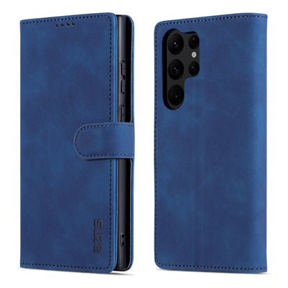 For Samsung Galaxy S24 Ultra 5G AZNS Skin Feel Calf Texture Flip Leather Phone Case(Blue)