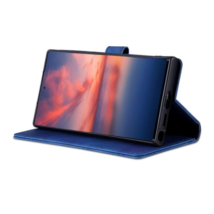 For Samsung Galaxy S24 Ultra 5G AZNS Skin Feel Calf Texture Flip Leather Phone Case(Blue)