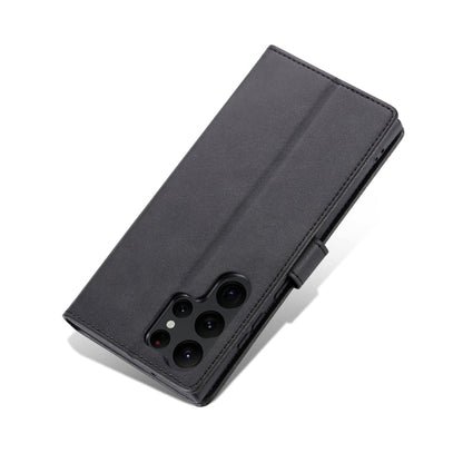 Pour Samsung Galaxy S24 Ultra 5G AZNS Étui portefeuille en cuir grain de veau au toucher doux (Noir)