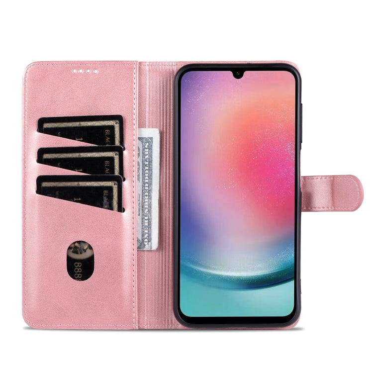 For Samsung Galaxy A05s AZNS Skin Feel Calf Texture Flip Leather Phone Case(Rose Gold)