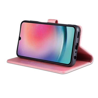 For Samsung Galaxy A05s AZNS Skin Feel Calf Texture Flip Leather Phone Case(Rose Gold)