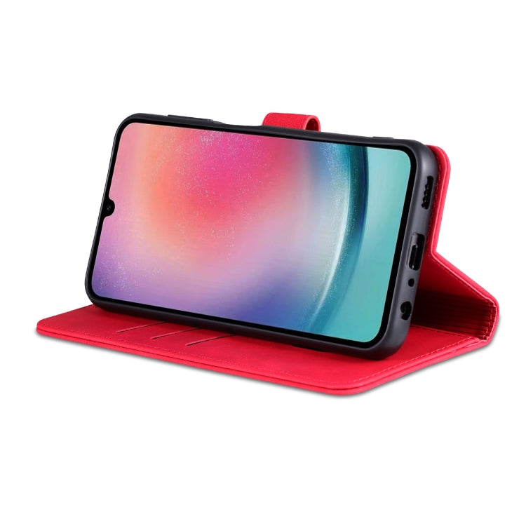 For Samsung Galaxy A15 AZNS Skin Feel Calf Texture Flip Leather Phone Case(Red)