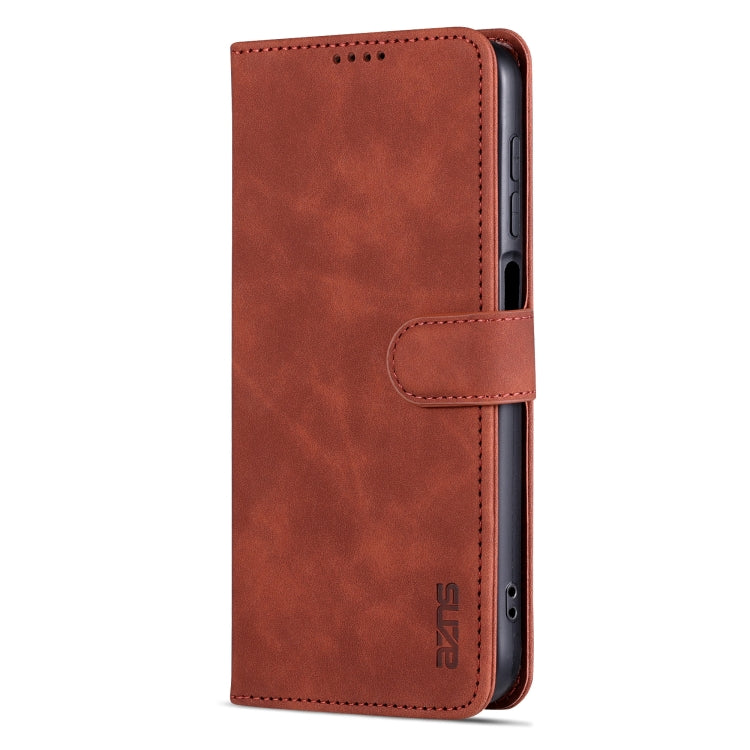 For Samsung Galaxy A15 AZNS Skin Feel Calf Texture Flip Leather Phone Case(Brown)