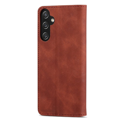For Samsung Galaxy A15 AZNS Skin Feel Calf Texture Flip Leather Phone Case(Brown)