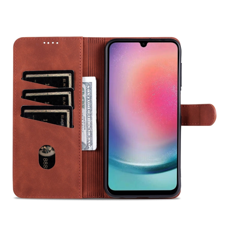 For Samsung Galaxy A15 AZNS Skin Feel Calf Texture Flip Leather Phone Case(Brown)