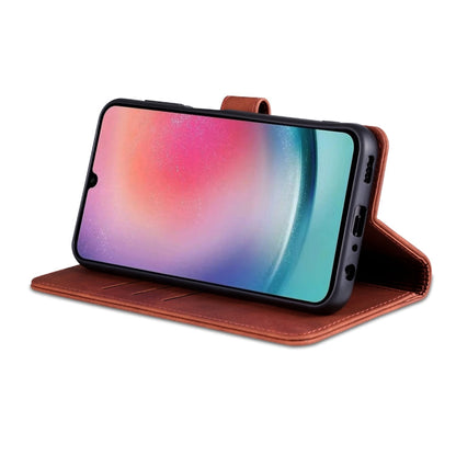For Samsung Galaxy A15 AZNS Skin Feel Calf Texture Flip Leather Phone Case(Brown)