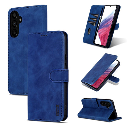 For Samsung Galaxy A35 5G AZNS Skin Feel Calf Texture Flip Leather Phone Case(Blue)