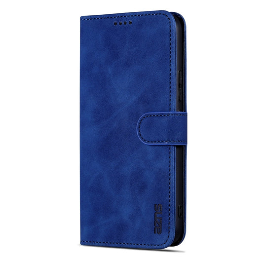 Pour Samsung Galaxy A35 5G AZNS Étui en cuir avec texture de veau pour téléphone (bleu)