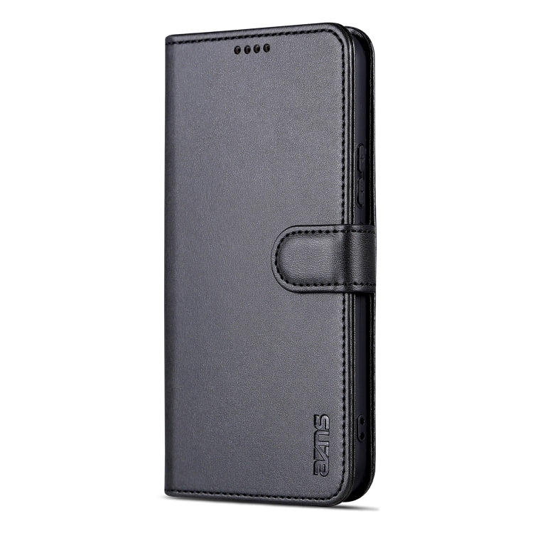 Pour Samsung Galaxy A35 5G Étui de téléphone en cuir rabattable AZNS avec texture en peau de veau (noir)
