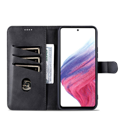 Pour Samsung Galaxy A35 5G Étui de téléphone en cuir rabattable AZNS avec texture en peau de veau (noir)