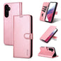 Pour Samsung Galaxy A35 5G AZNS Étui de téléphone en cuir à rabat texturé veau (toucher peau) (Rose Doré)