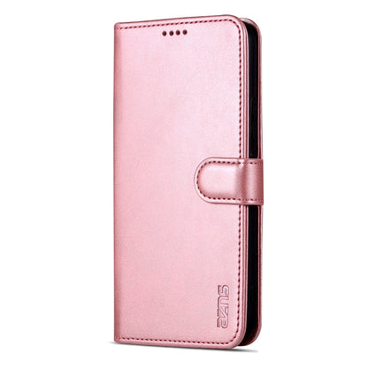 Pour Samsung Galaxy A35 5G AZNS Étui de téléphone en cuir à rabat texturé veau (toucher peau) (Rose Doré)