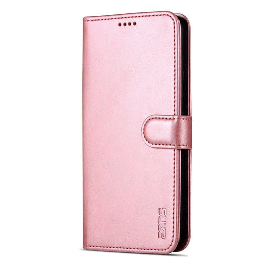 Pour Samsung Galaxy A35 5G AZNS Étui de téléphone en cuir à rabat texturé veau (toucher peau) (Rose Doré)