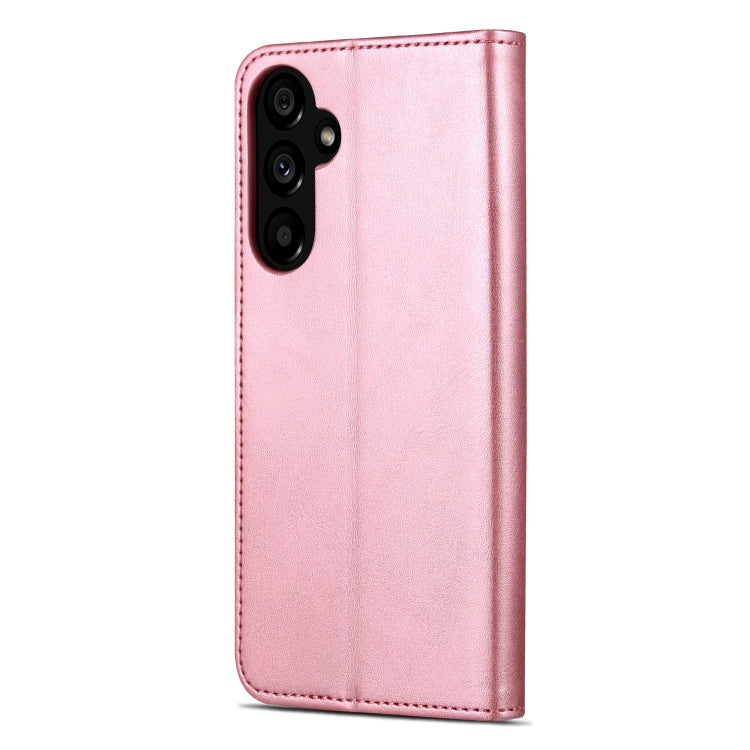 Pour Samsung Galaxy A35 5G AZNS Étui de téléphone en cuir à rabat texturé veau (toucher peau) (Rose Doré)