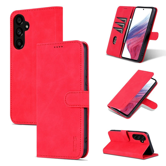 For Samsung Galaxy A55 5G AZNS Skin Feel Calf Texture Flip Leather Phone Case(Red)