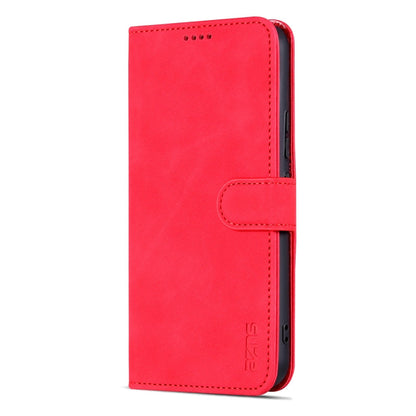 Pour Samsung Galaxy A55 5G AZNS Étui portefeuille en cuir texturé en veau (rouge)
