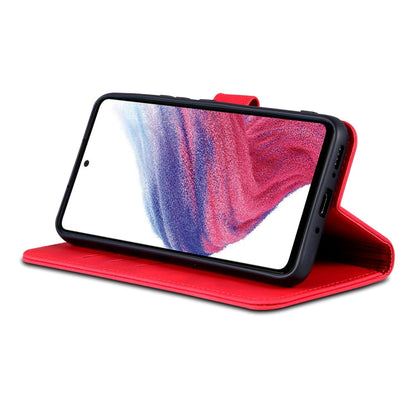 Pour Samsung Galaxy A55 5G AZNS Étui portefeuille en cuir texturé en veau (rouge)