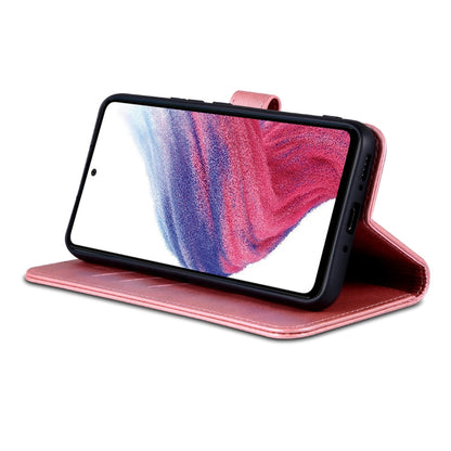 For Samsung Galaxy A55 5G AZNS Skin Feel Calf Texture Flip Leather Phone Case(Rose Gold)
