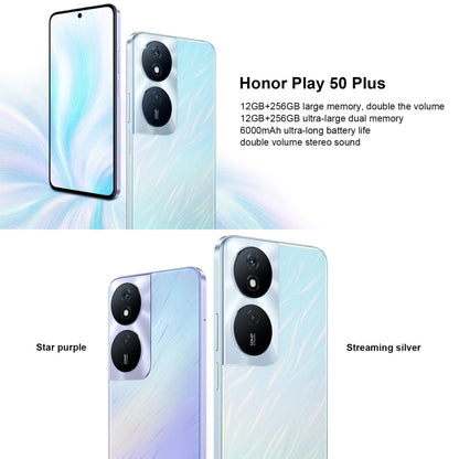 Honor Play 50 Plus, 12GB+256GB, 6.8 inch MagicOS 7.2 Dimensity 6020 Octa Core up to 2.2GHz, Network: 5G, OTG, Not Support Google Play(Silver)