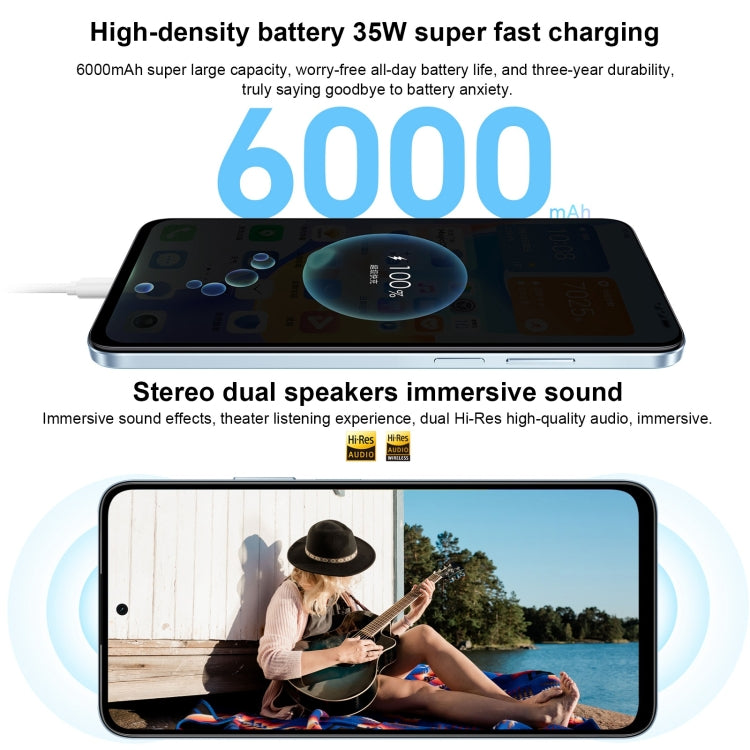 Honor Play 50 Plus, 12 Go+256 Go, MagicOS 7.2 de 6,8 pouces Dimensity 6020 Octa Core jusqu'à 2,2 GHz, Réseau : 5G, OTG, Ne prend pas en charge Google Play (Noir)