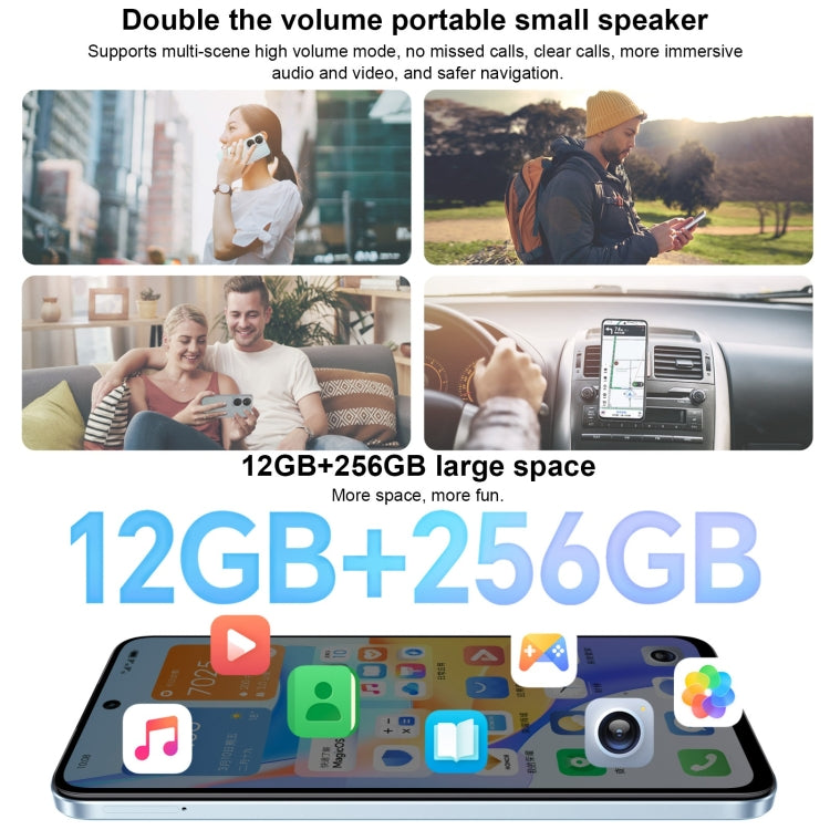 Honor Play 50 Plus, 12 Go+256 Go, MagicOS 7.2 de 6,8 pouces Dimensity 6020 Octa Core jusqu'à 2,2 GHz, Réseau : 5G, OTG, Ne prend pas en charge Google Play (Noir)