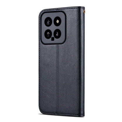 For Xiaomi 14 AZNS Sheepskin Texture Flip Leather Phone Case(Black)