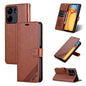 For Xiaomi Poco C65/Redmi 13C AZNS Sheepskin Texture Flip Leather Phone Case(Brown)