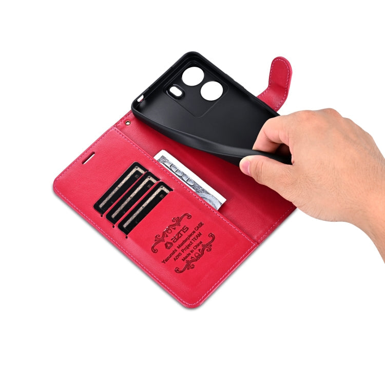 For Xiaomi Poco C65/Redmi 13C AZNS Sheepskin Texture Flip Leather Phone Case(Red)