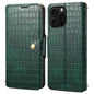 For iPhone 16 Pro Max Denior Crocodile Texture Oil Edge Leather Phone Case(Green)