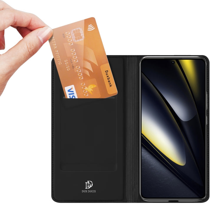 For Xiaomi Poco F6 5G / Redmi Turbo 3 DUX DUCIS Skin Pro Series Flip Leather Phone Case(Black)