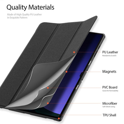 For Samsung Galaxy Tab S10 Ultra DUX DUCIS Domo Series Magnetic Flip Leather Tablet Case(Black)