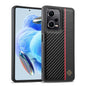 Pour Xiaomi Redmi Note 13 5G LC.IMEEKE Étui de téléphone antichoc 3 en 1 texture fibre de carbone (Noir)