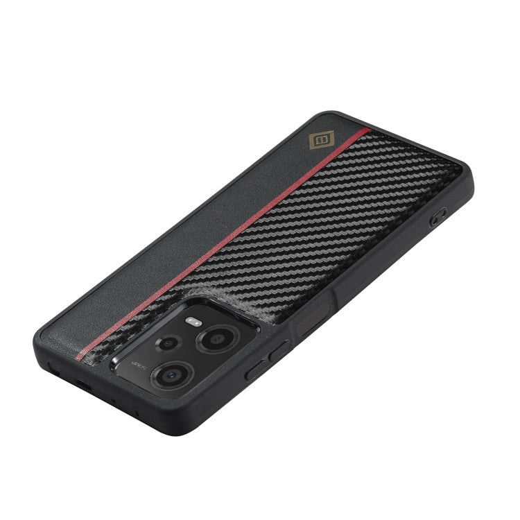 Pour Xiaomi Redmi Note 13 5G LC.IMEEKE Étui de téléphone antichoc 3 en 1 texture fibre de carbone (Noir)