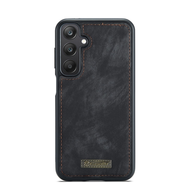 Pour Samsung Galaxy A25 4G Coque portefeuille en cuir multifonctionnel CaseMe 008 avec fermeture éclair et cordon (Noir)