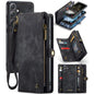 For Samsung Galaxy A35 5G CaseMe 008 Multifunctional Zipper Wallet Leather Phone Case with Lanyard(Black)