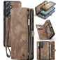 For Samsung Galaxy A35 5G CaseMe 008 Multifunctional Zipper Wallet Leather Phone Case with Lanyard(Brown)