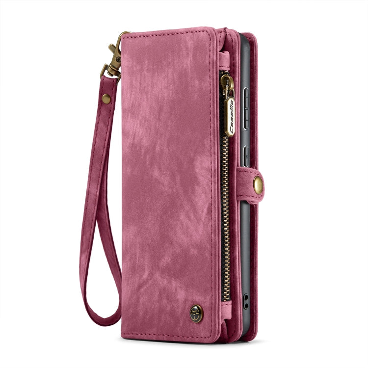 For Samsung Galaxy A35 5G CaseMe 008 Multifunctional Zipper Wallet Leather Phone Case with Lanyard(Red)
