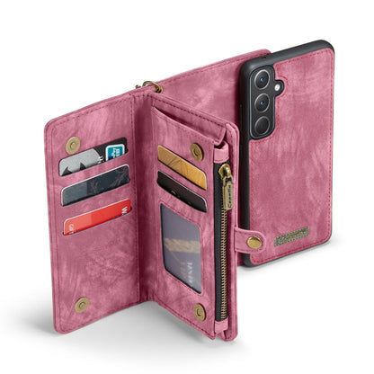 For Samsung Galaxy A35 5G CaseMe 008 Multifunctional Zipper Wallet Leather Phone Case with Lanyard(Red)