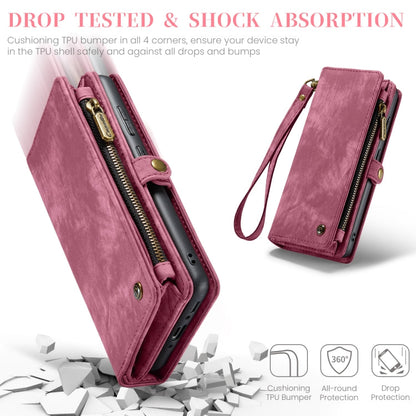 For Samsung Galaxy A35 5G CaseMe 008 Multifunctional Zipper Wallet Leather Phone Case with Lanyard(Red)