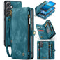 For Samsung Galaxy A35 5G CaseMe 008 Multifunctional Zipper Wallet Leather Phone Case with Lanyard(Blue)